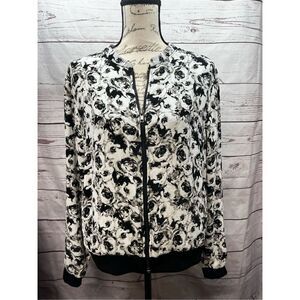 Apt 9 XL black and white zip up light weight jacket (#2061)‎